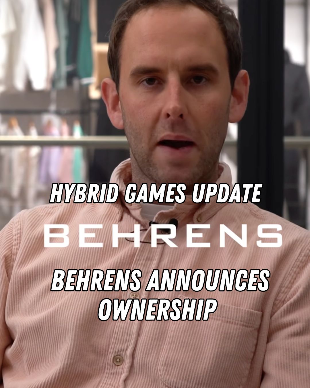 George Hughes of Behrens Group speaking in promotional video announcing Hybrid Games ownership