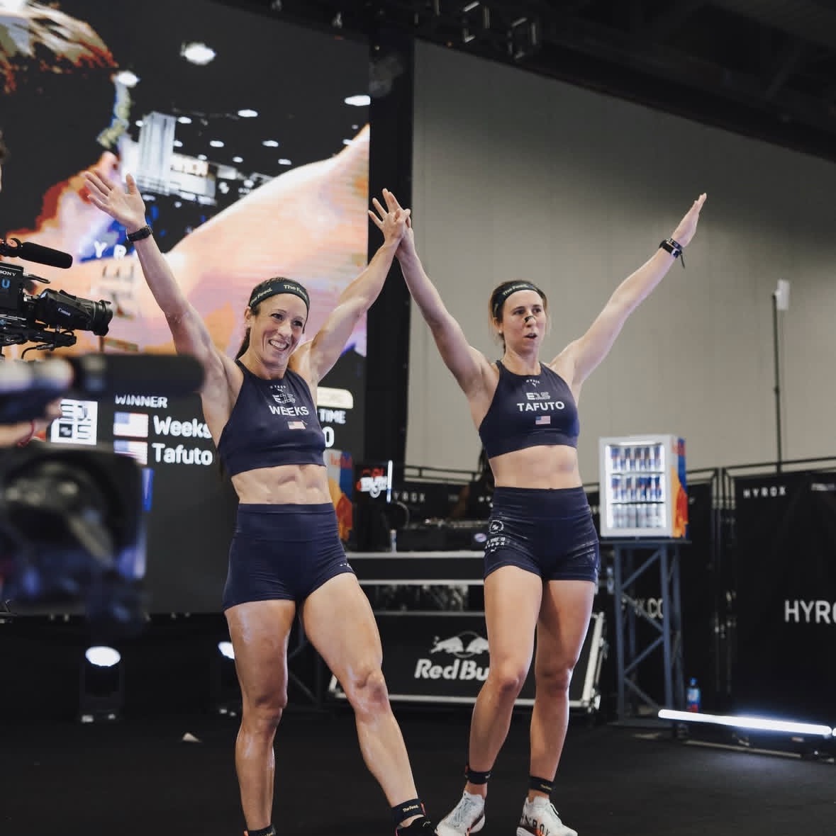 finish line of hyrox washington dc doubles women