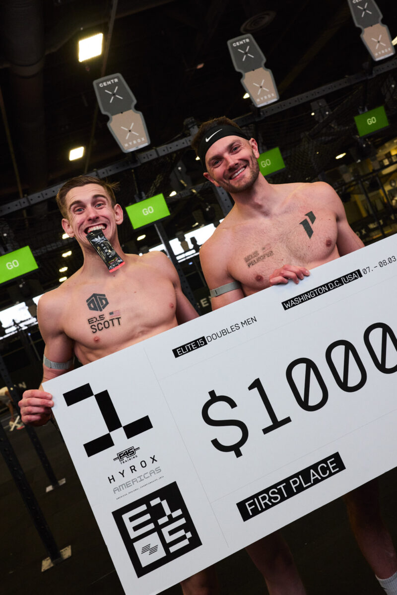 Dylan Scott and Stephen Pelkofer win the HYROX Washington DC Elite 15 Doubles race