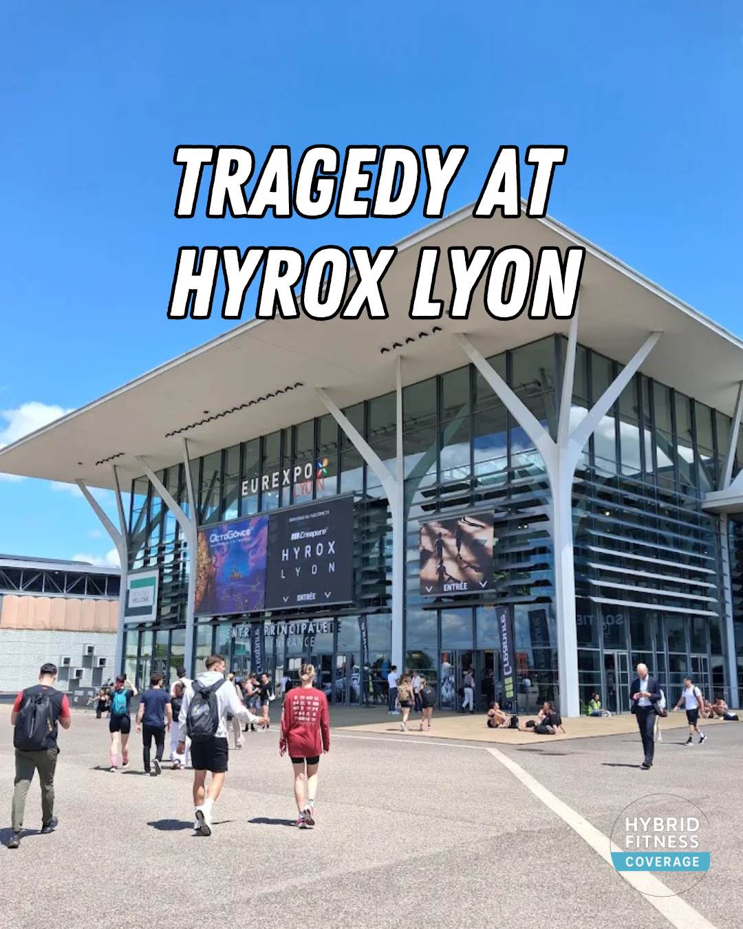 Exterior view of Eurexpo Lyon during the HYROX Lyon event weekend in France