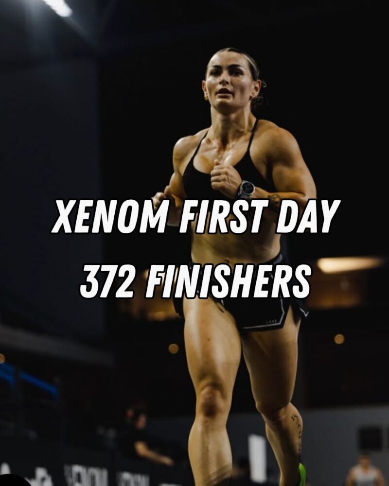 Athlete competing during Day 1 of the inaugural XENOM fitness competition in Frisco, Texas where 372 athletes finished across Individual and Pairs divisions.