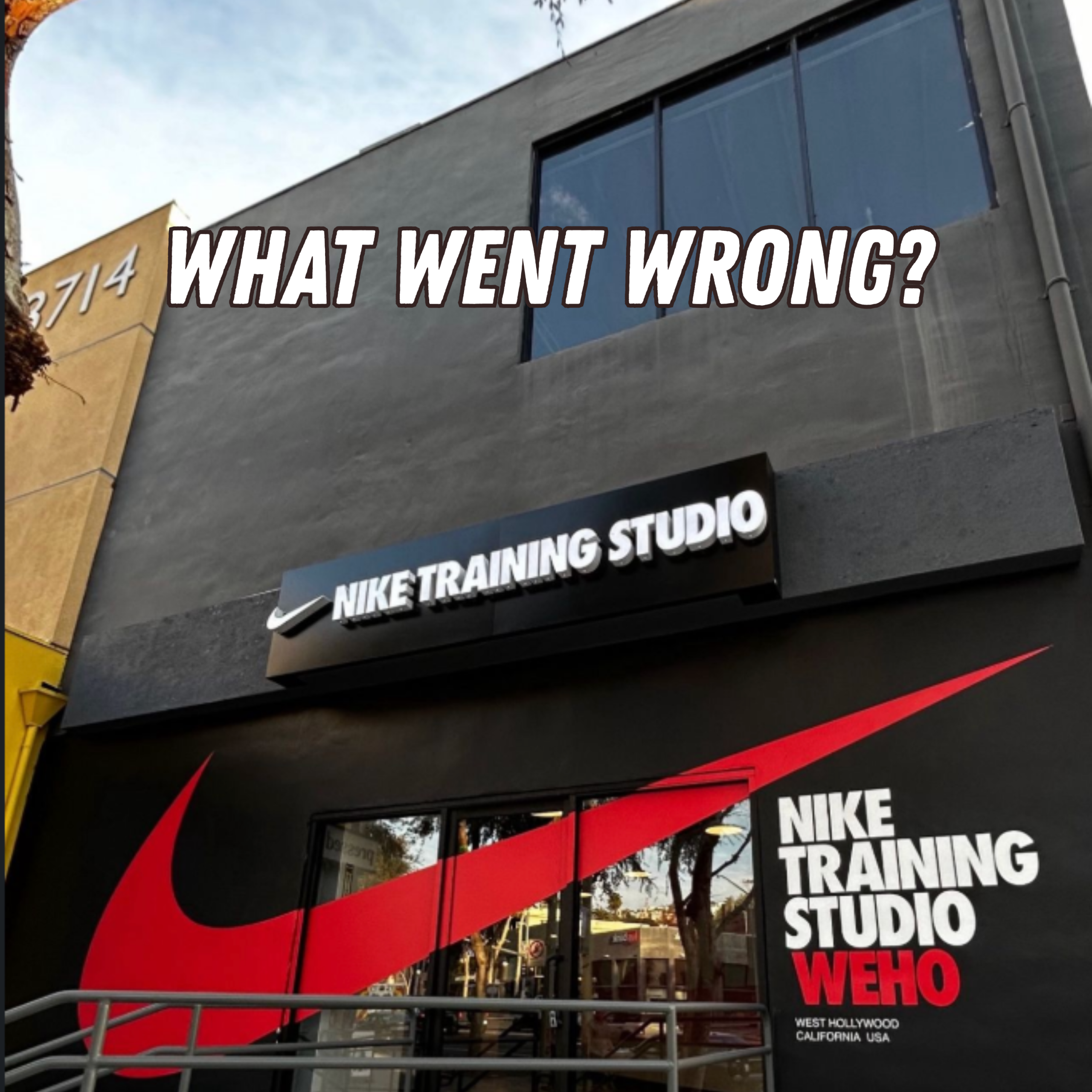 Exterior of the former Nike Training Studio in West Hollywood, California.