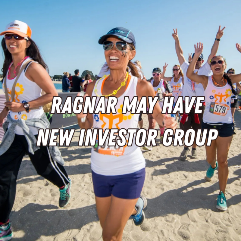 photo of runners at a Ragnar relay event, with text overlay reading 'Ragnar May Have New Investor Group