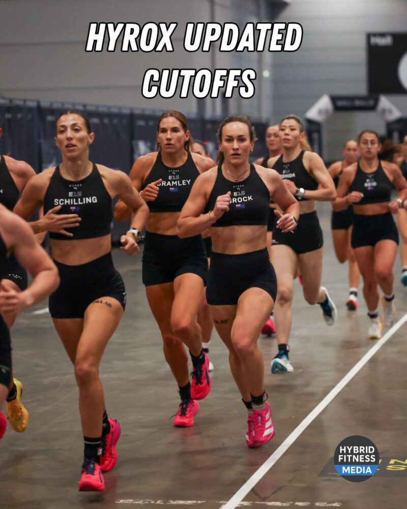 Elite women race during a HYROX event